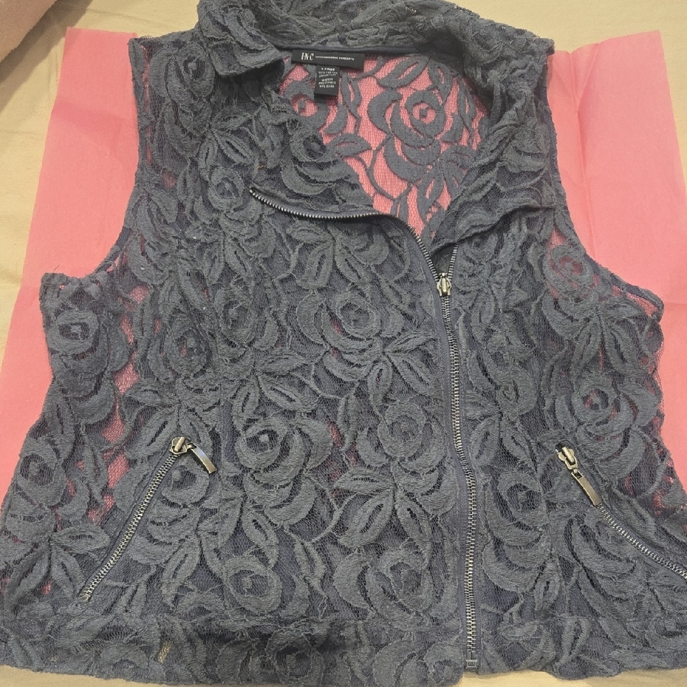Gray Lacey Moto Style Vest
